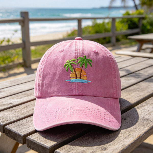 Embroidered Palm Tree Baseball Cap for Adults