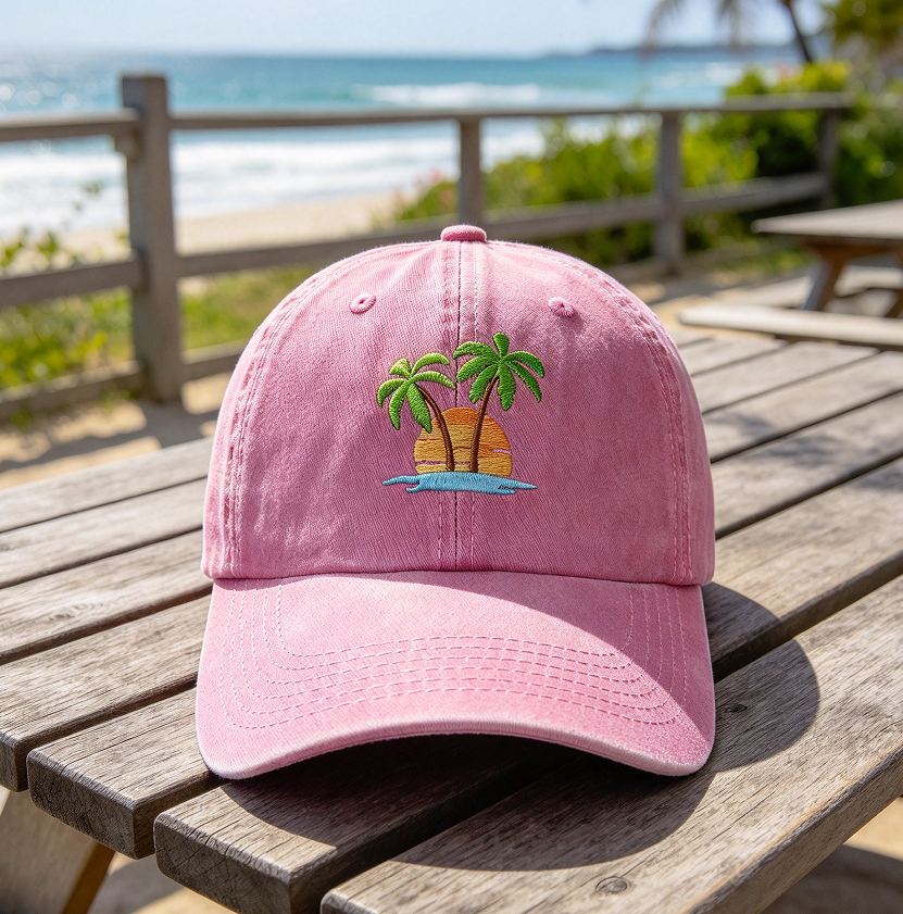 Embroidered Palm Tree Baseball Cap for Adults