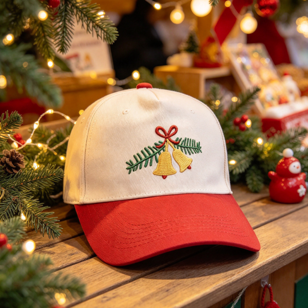 Red 3D Embroidered Christmas Baseball Cap for Women
