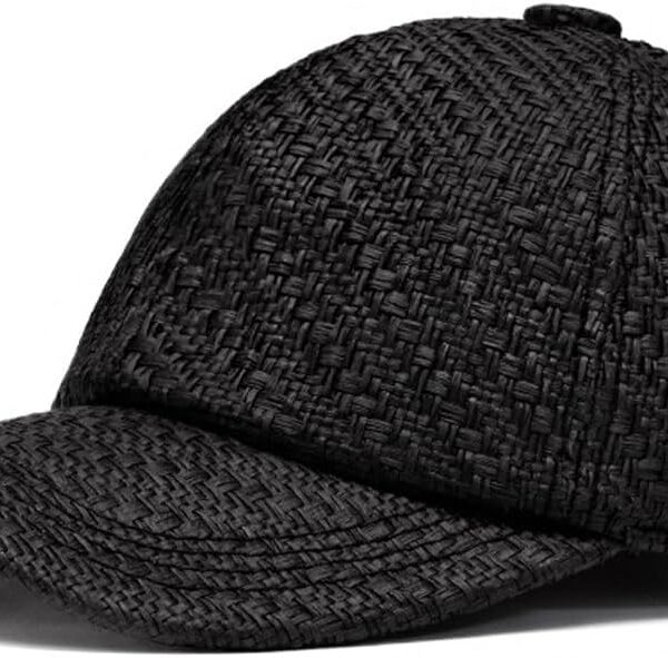 Retro Crochet Straw-Style Baseball Cap for Summer