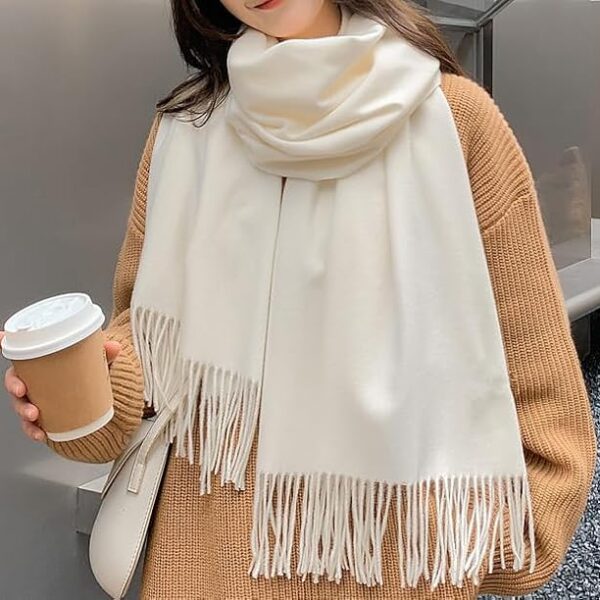 Soft Warm Winter Shawl Scarf with Tassels