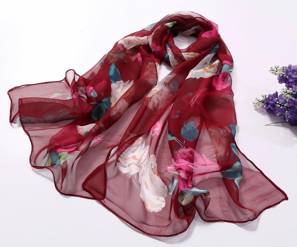 Lightweight Floral Scarf and Head Wrap - Image 2