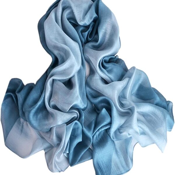Soft Cotton-Silk Gradient Wrap Scarf for Women