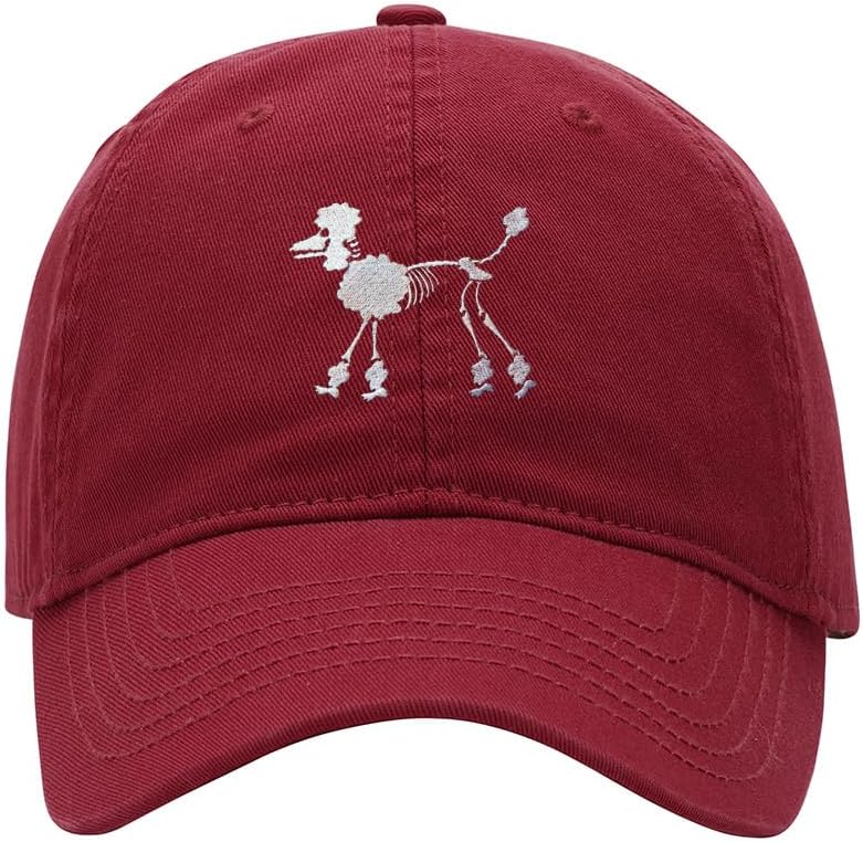 Washed Cotton Dad-Style Baseball Cap with Poodle Motif - Image 2