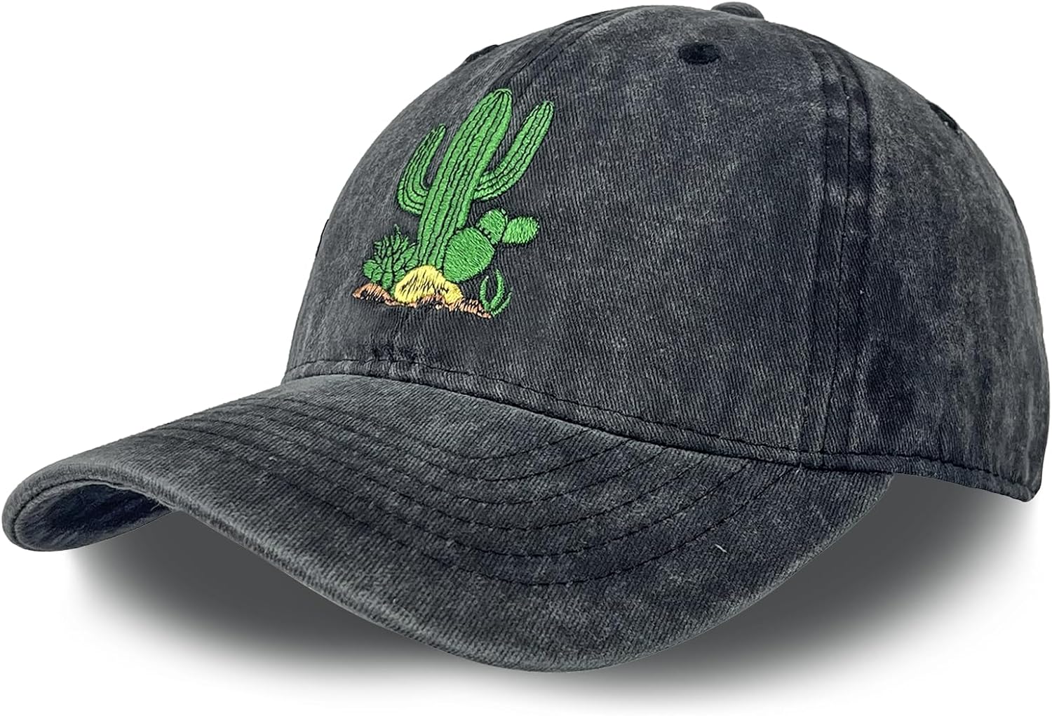 Cotton Dad-Style Baseball Cap with Cherry Cactus Motif - Image 2