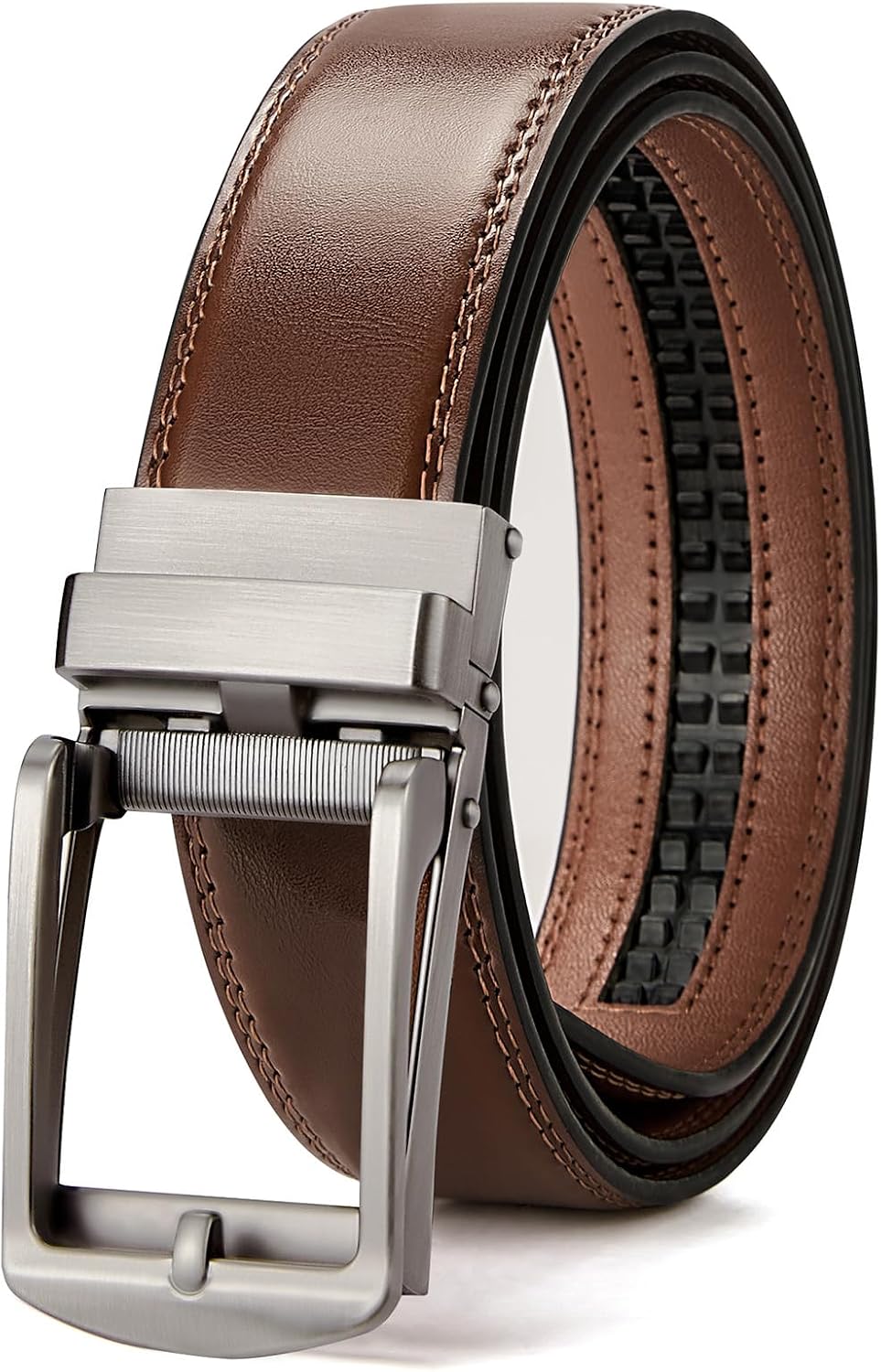 Men’s Trim-to-Fit Leather Ratchet Belt, Gift Boxed
