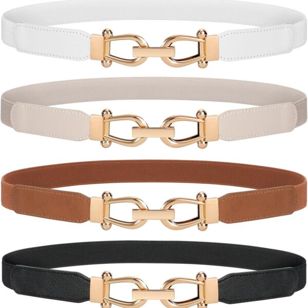 Four-Piece Women’s Retro Stretch Waist Belt Set