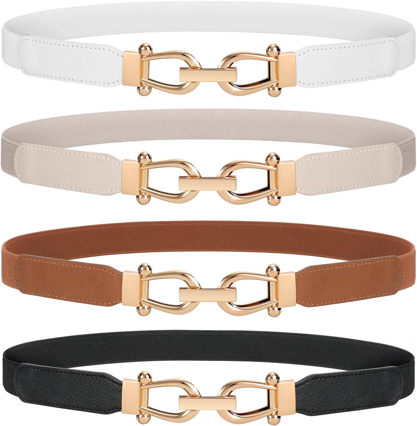 Four-Piece Women’s Retro Stretch Waist Belt Set