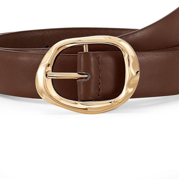 Women’s Casual Leather Waist Belt with Buckle