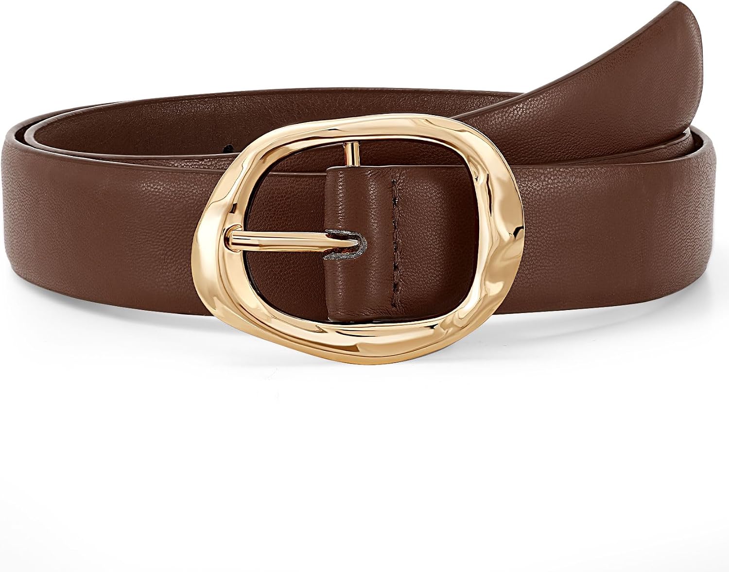 Women’s Casual Leather Waist Belt with Buckle