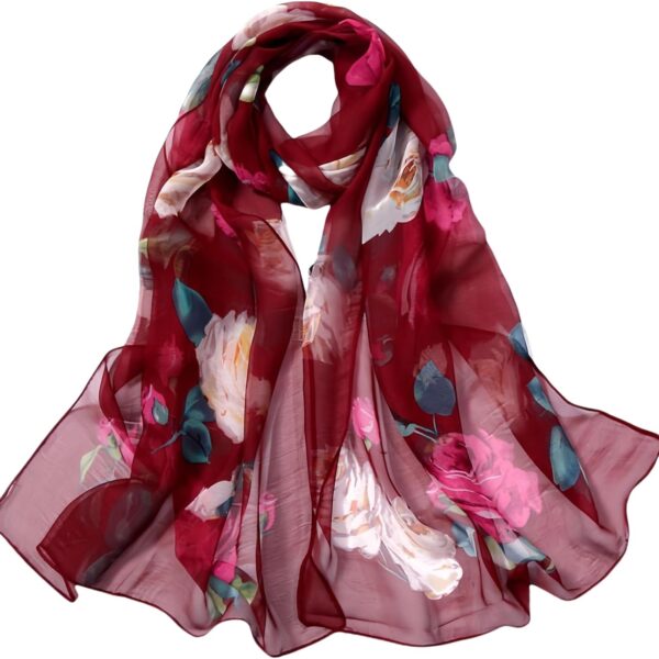 Lightweight Floral Scarf and Head Wrap