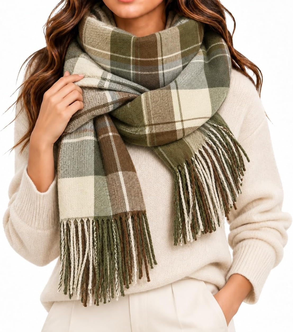 Lightweight Tassel Shawl Wrap for Autumn Winter