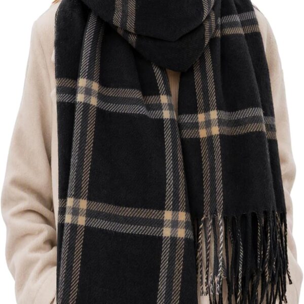Oversized Long Plaid Winter Shawl Wrap