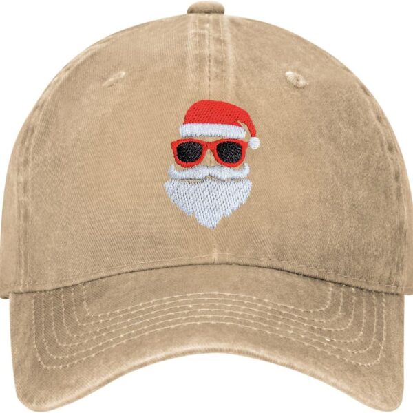 Festive Santa Embroidered Cotton Baseball Cap