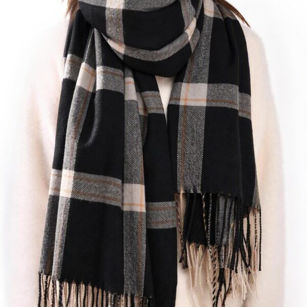 Long Oversized Plaid Blanket Shawl for Women