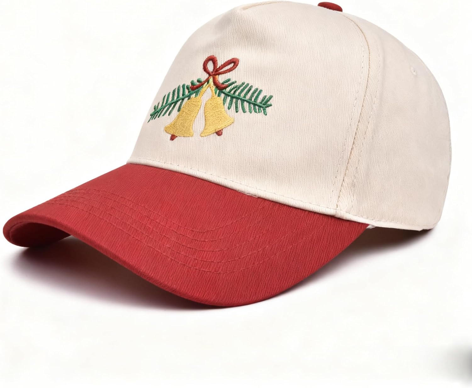 Red 3D Embroidered Christmas Baseball Cap for Women - Image 2