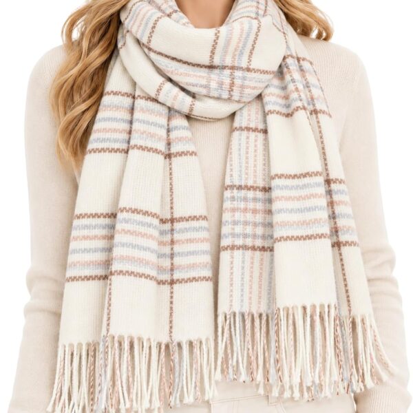 Women’s Oversized Checked Plaid Winter Shawl Wrap