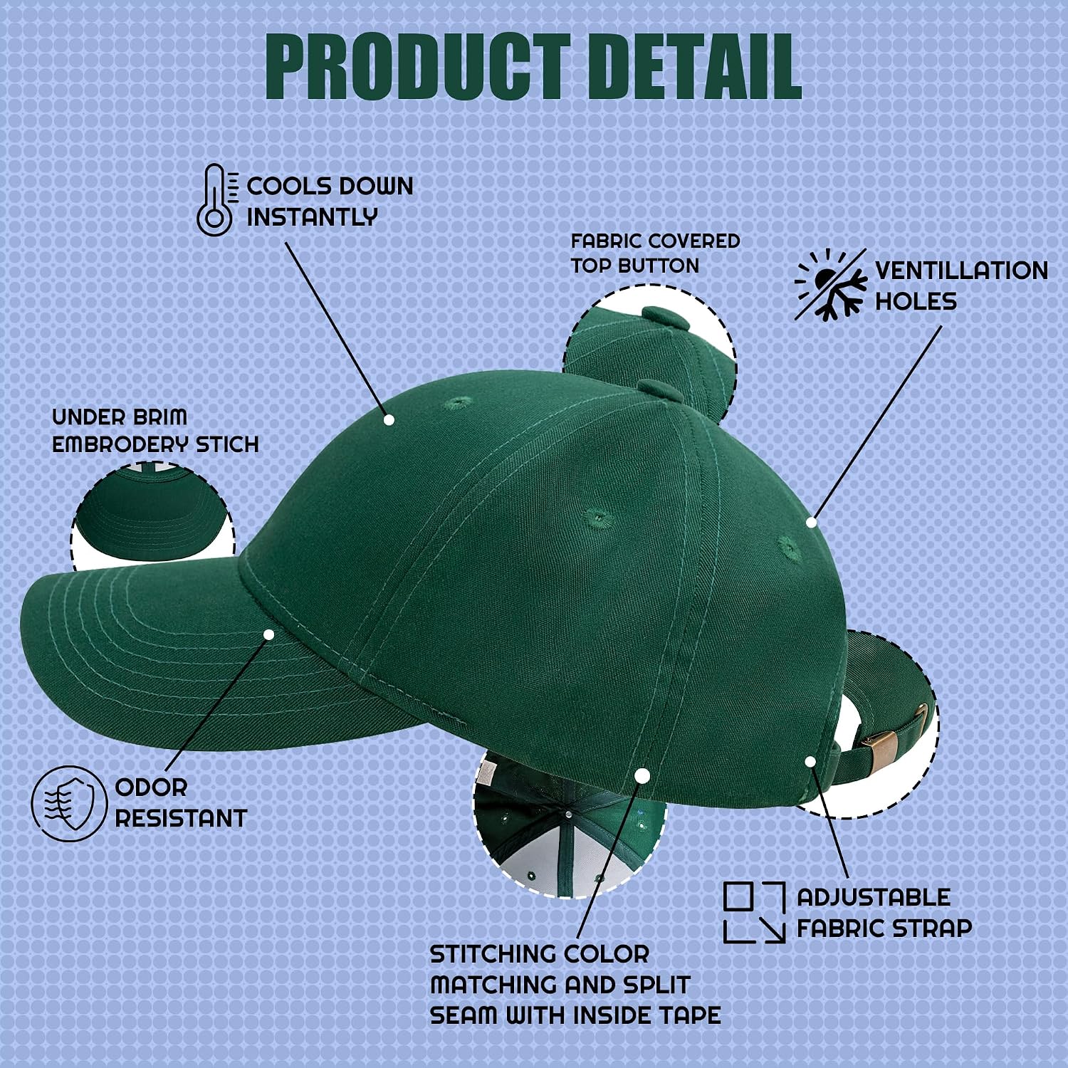 Classic Adjustable Plain Unisex Baseball Cap - Image 2