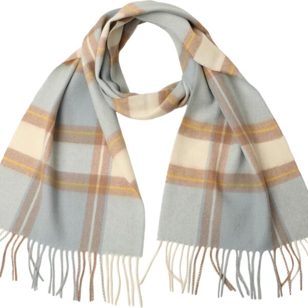Wool Plaid Tassel Scarf for Winter Travel
